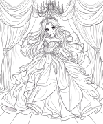 공주 색칠공부 도안